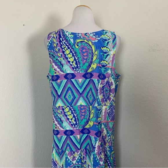 Escape By Habitat Tiered Maxi Dress Womens M Tropical Floral Resort Rayon Tencel - Picture 9 of 17